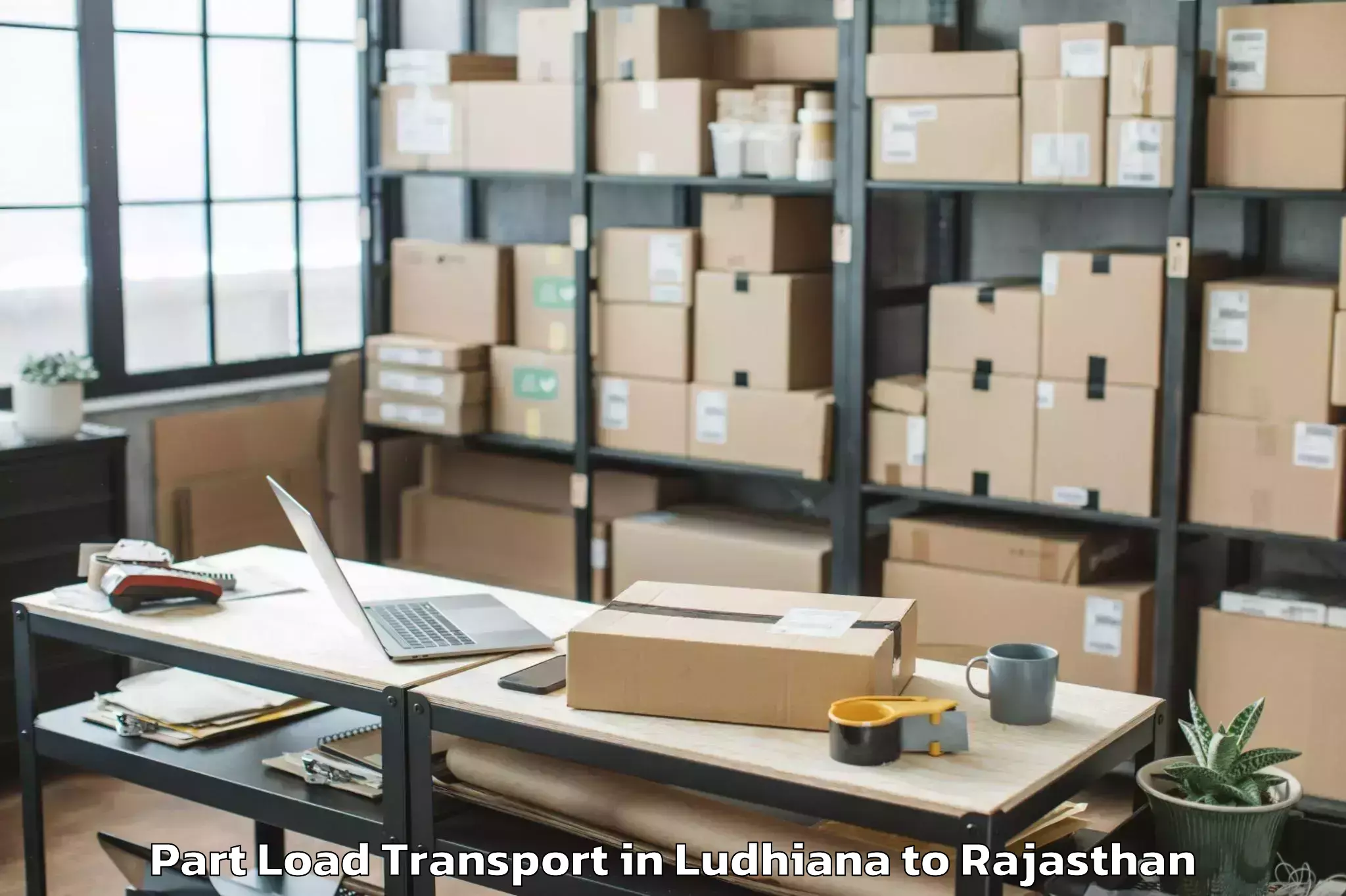 Book Ludhiana to Abu Road Part Load Transport Online